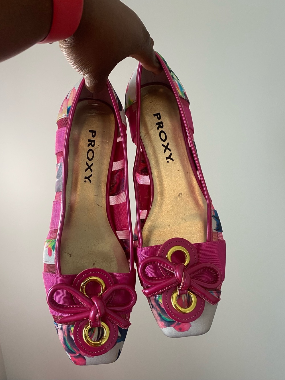 PROXY Pink Floral Bow Loafers for Women